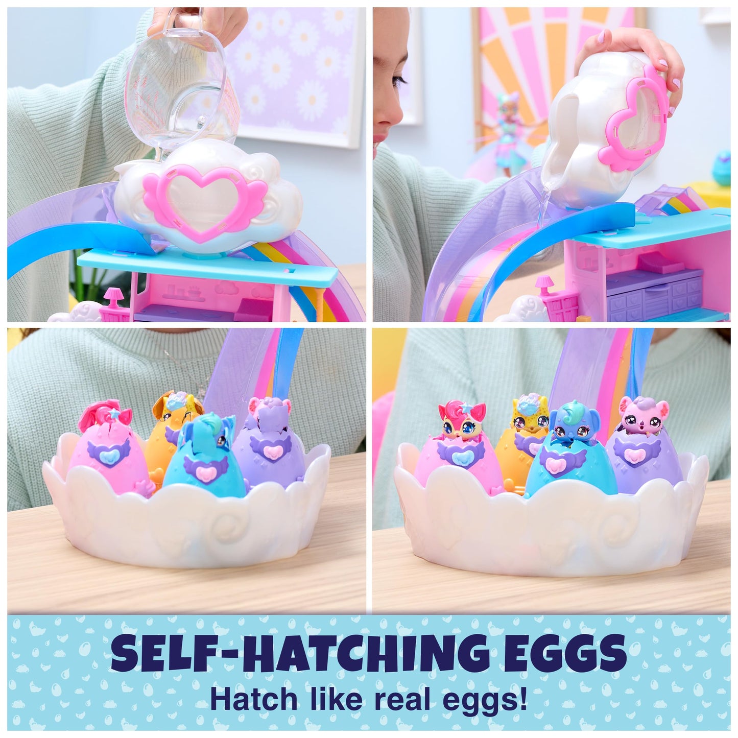 Hatchimals Alive  Hatchi-Nursery Playset Toy with 4 Mini Figures in Self-Hatching Eggs  13 Accessories  Kids Toys for Girls and Boys Ages 3 and Up