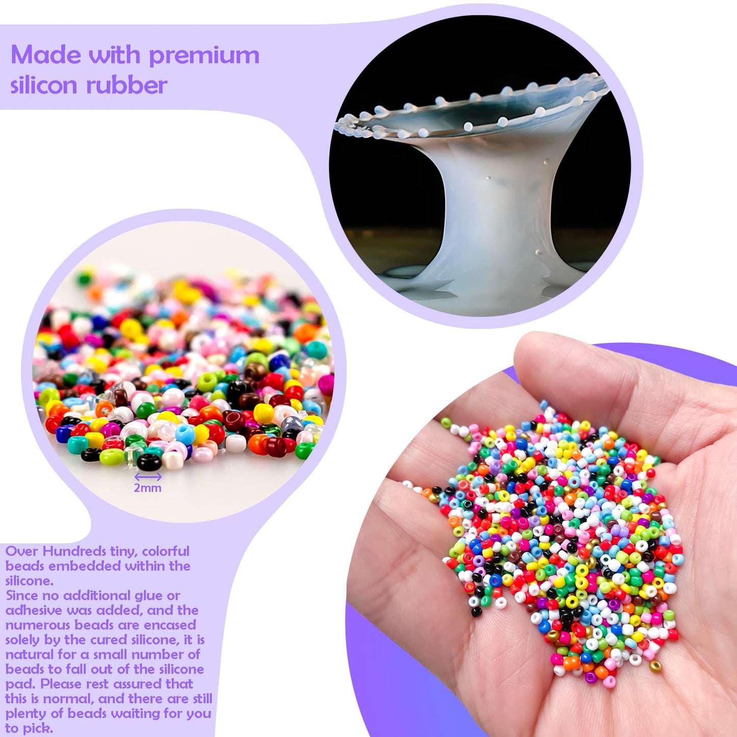 2Pcs 10Cm/3.9Inch Muymut Skin Picking Fidget Toys: Silicone Picking Fidget Pad, Sensory Pick Pad, Trichotillomania Toys For Skin