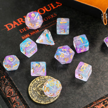 UDIXI 11 Piece Dice Set DND Polyhedral Dice Iridecent Swirls Dice for Role Playing Game Dungeons and Dragons, D&D Dice, (Purple