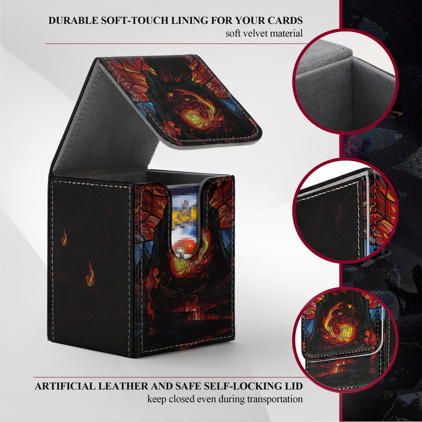 Tcguard Card Deck Box For Mtg Card Storage Box Holds 100 Plus Single Sleeved Cards With Trading Cards Games Tcg Yugioh Etc.(Scar