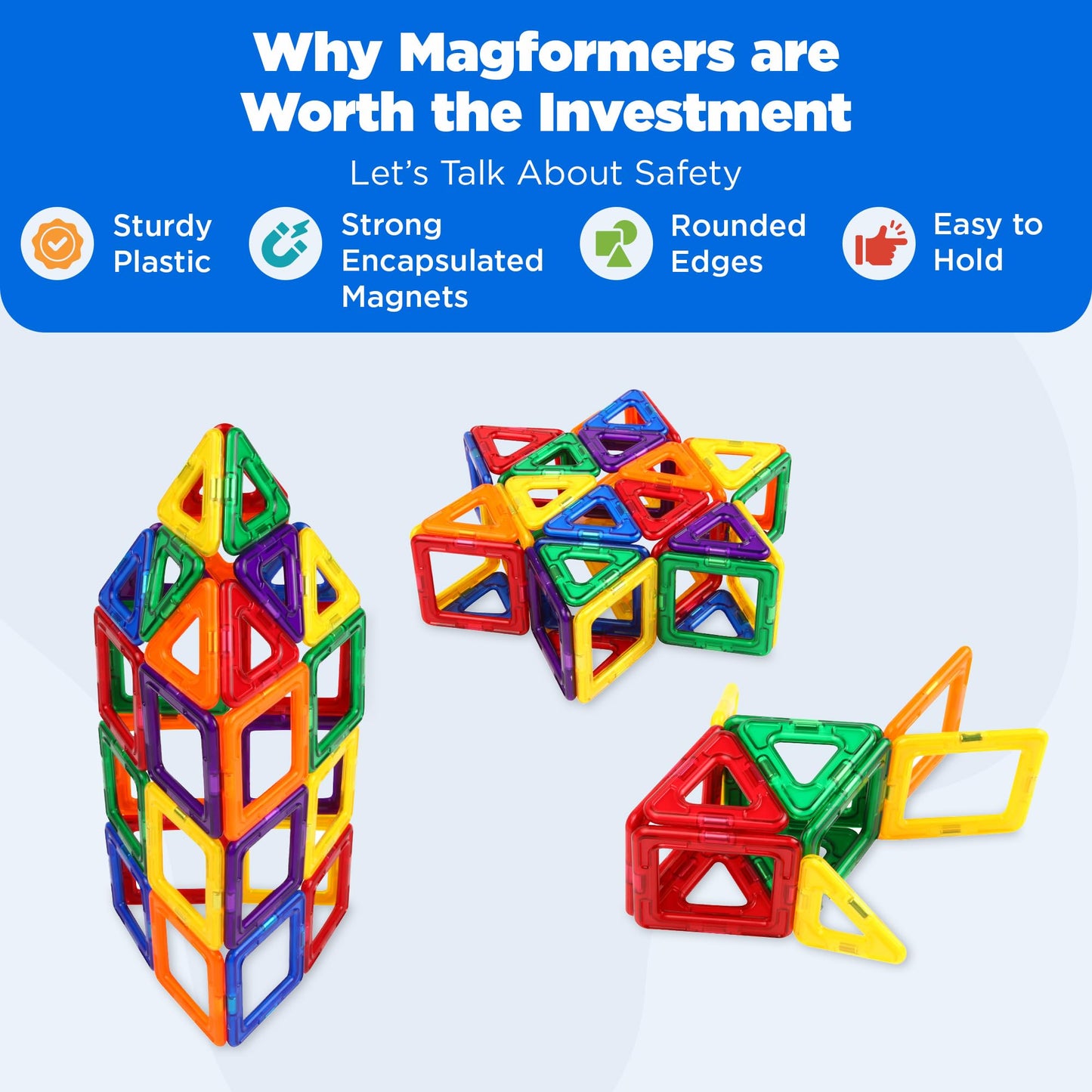 Magformers Designer 62-Piece Set - Magnetic Tiles Building Blocks, Educational Kit, Stem Toy Set - Magnetic Building Tiles For K