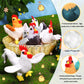 Kasyat 6 Pieces Mini Plush Furry Animal Toys Soft Plush Horse Pig Cattle Rabbit Dog Sheep Hen Doll Stuffed Plush Animals For Christmas Stocking Stuffers Birthday Party Decoration(Chicken And Rooster)