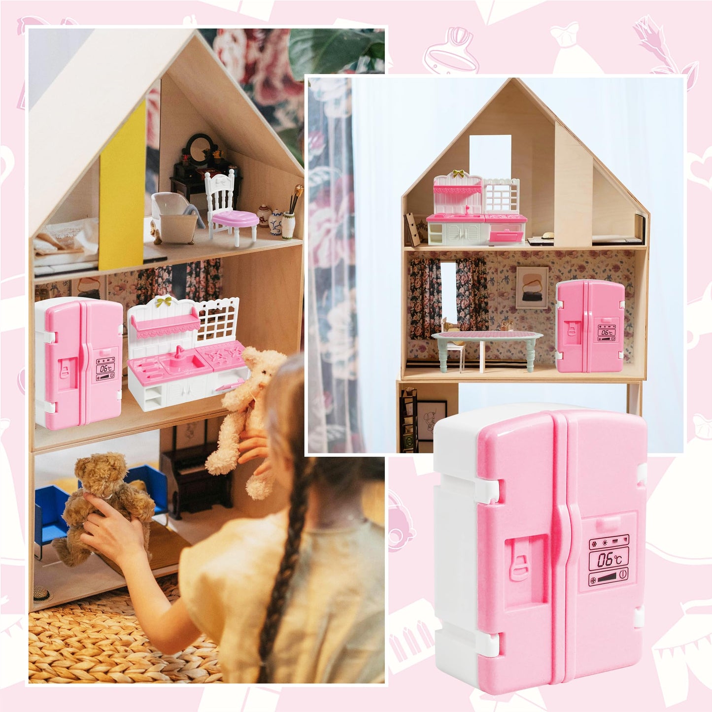 10 Pieces Mini Kitchen Set Dollhouse Kitchen Miniature Kitchen Set Doll Mini Kitchen For Kids Doll House Furniture And Accessories Set Mini Dollhouse Furniture 1 12 Scale