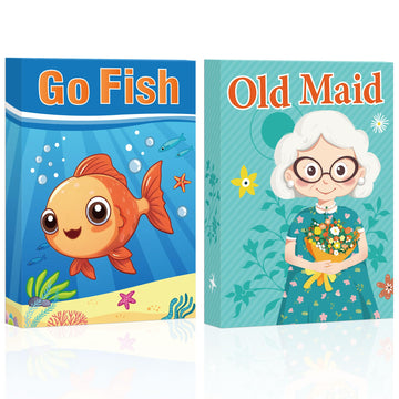 Card Games,Go Fish,Old Maid Card Game For Kids Toddler,2 Decks Of Classic Fun Card Game For Game Nights And Family Gatherings,Gr