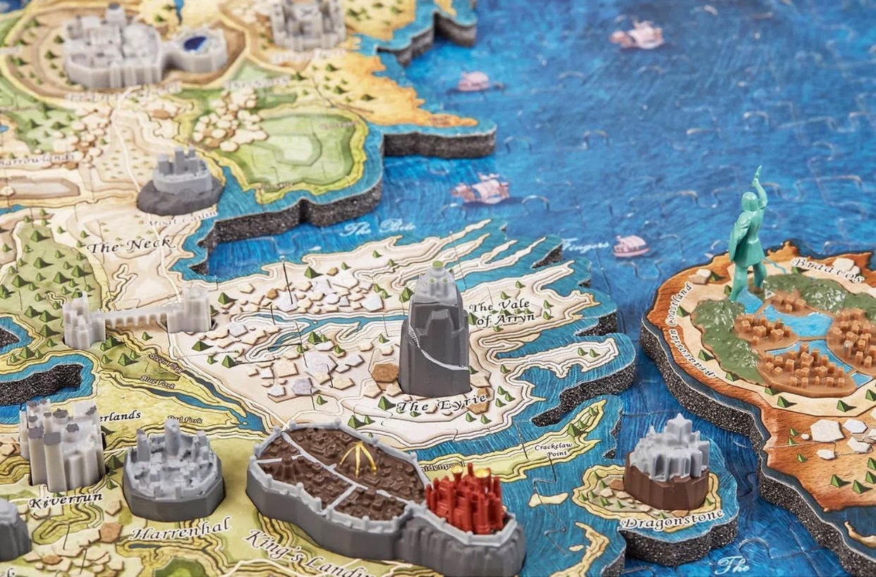 4D Cityscape Game of Thrones 4D Puzzle - Westeros & Essos, 891 Pieces, Multi Color, Plastic, Reg Size, Model AD778