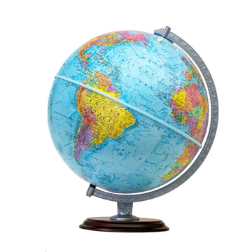 Replogle Easy To Assemble Student - Educational Classic World globe  Blue Ocean  Raised Relief feature  including a bonus map  made in USA  12/30cm diameter. In minutes you will have this globe assembled and ready for use. (Ready To Assemble- Blue)