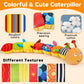 Baby Sensory Caterpillar Toys 0-3 Month Music Animal Stuffed Plush Toy For Infant 0-3-6-12 Month Tummy Time With Crinkle Rattle