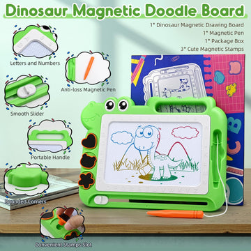 Aituitui Magnetic Drawing Board Toddler Toys Gift For 2 3 Year Old Girls Boys, Sketch Writing Doodle Pad Toddlers Age 2-4 Travel Games, Educational Learning Kids Toys For Birthday (Green)