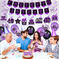 Purple 40Th Birthday Decorations For Women Men Purple Black 40Th Birthday Banner Hanging Swirls 40Th Birthday Balloons Happy 40Th Birthday Cake Topper For Purple Cheer To 40 Years Party Supplies