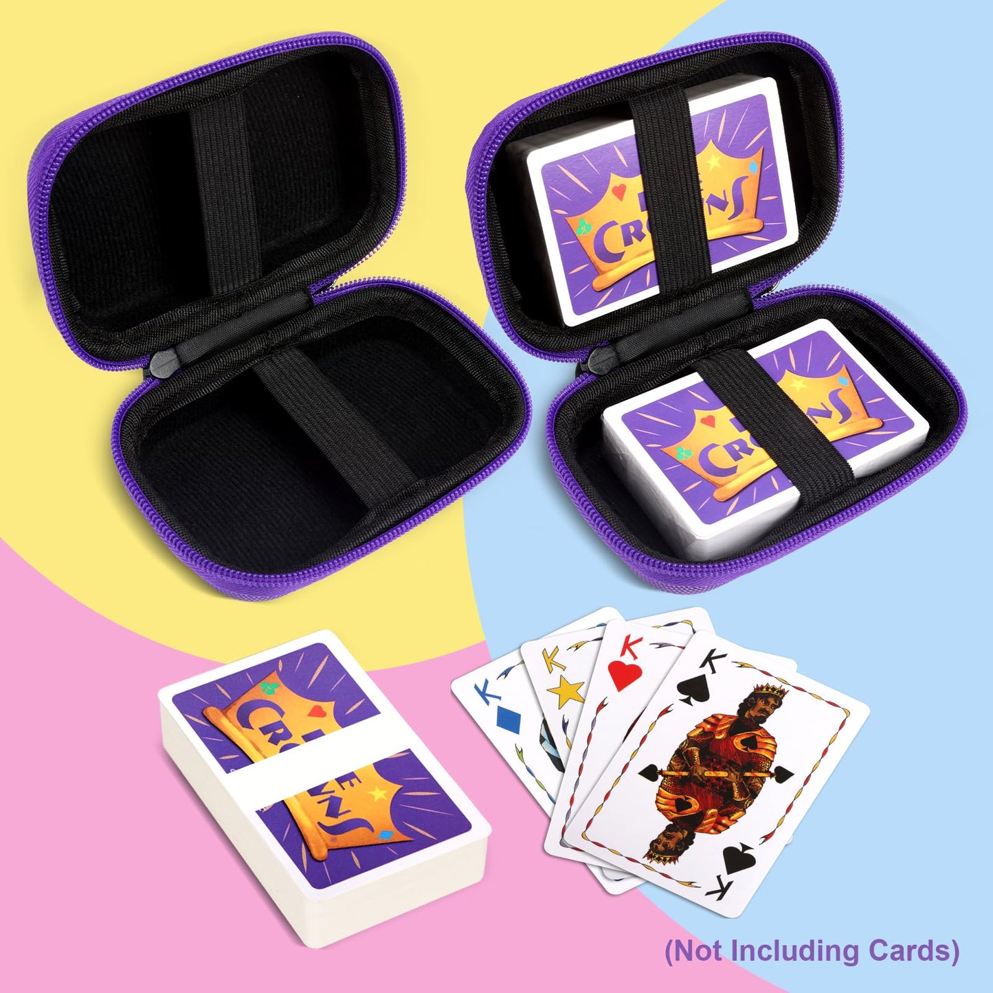 Meetikar Purple Travel Card Games Case - Compatible with UNO, Playing Cards & Game Card Holders (Cards Not Included)