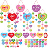 Pasimy 24 Sets Religious Valentines Day Crafts Kits Valentine Heart Hanging Ornaments Colorful Religious DIY Gift Crafts Make Y