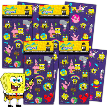 Spongebob Squarepants Stickers for Kids - Bundle Set with 100 Spongebob Stickers for Crafts, Party Favors, Scrapbooks, and More 