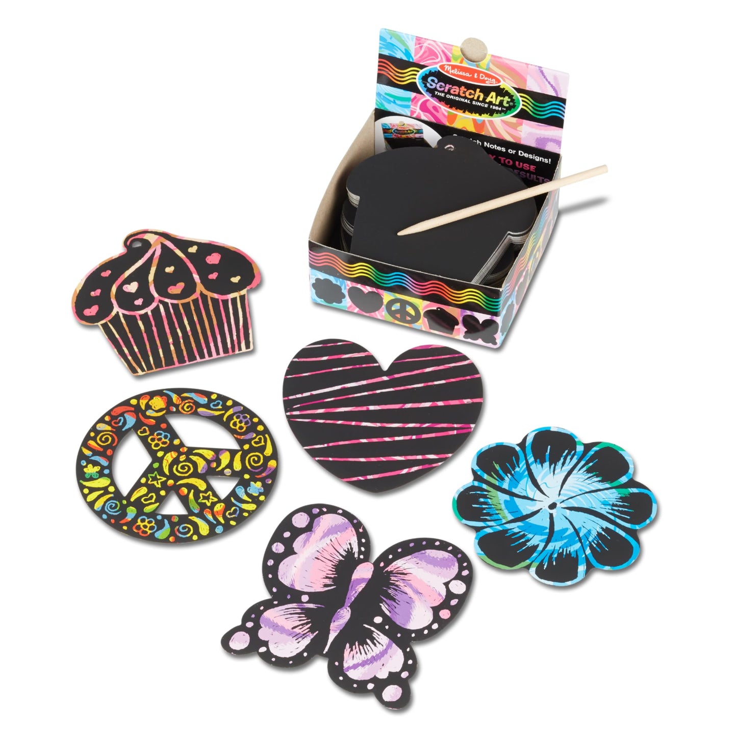 Melissa & Doug Scratch Art Friendship Mini Notes (125) With Wooden Stylus - Color Scratch Art Mini Notes, Party Favors, Stocking