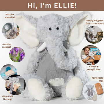 Family Framework Ellie Warming Plush - Microwavable Lavender Aromatherapy Stuffed Animal - Heatable & Coolable