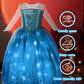 Uporpor Magical Princess Dress Up Clothes With Cape For Little Girls Halloween Costume Toddler Kids Led Birthday Light Up Dress Party, Blue 110