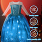 Uporpor Magical Princess Dress Up Clothes With Cape For Little Girls Halloween Costume Toddler Kids Led Birthday Light Up Dress Party, Blue 100