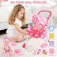 deAO Baby Doll Stroller 12 Baby Doll Set with Foldable Doll Stroller 15 PCS Baby Doll Accessories for Toddlers 3-5 Christmas Bir