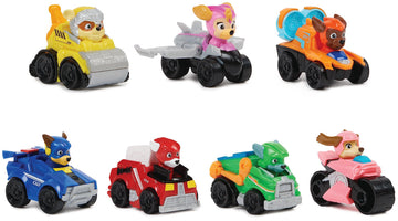 Paw Patrol Super Patrol Movie Set - 7 Racers PUP Squad Toy - Multicolored Plastic Figures for Children 3 Years and Up