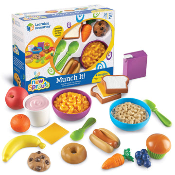 Learning Resources New Sprouts Munch It! Pretend Play Food, Develops Imaginative Play, Play Food for Toddlers, Picnic Play Food,