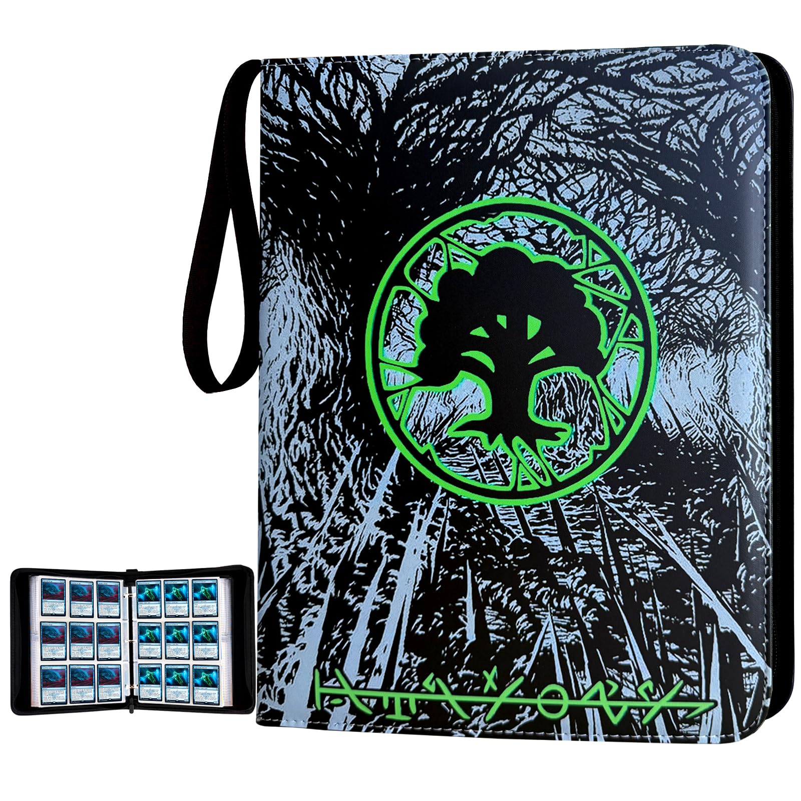 MTGPRO 9 Pocket Card Binder  720 Double Sided Pocket Trading Card Binder  enhanced PU Card Collector Album Card Folder for MTG/YGO/PTCG/Game Cards(Green)