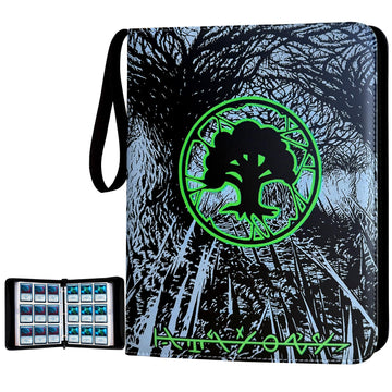 MTGPRO 9 Pocket Card Binder  720 Double Sided Pocket Trading Card Binder  enhanced PU Card Collector Album Card Folder for MTG/YGO/PTCG/Game Cards(Green)