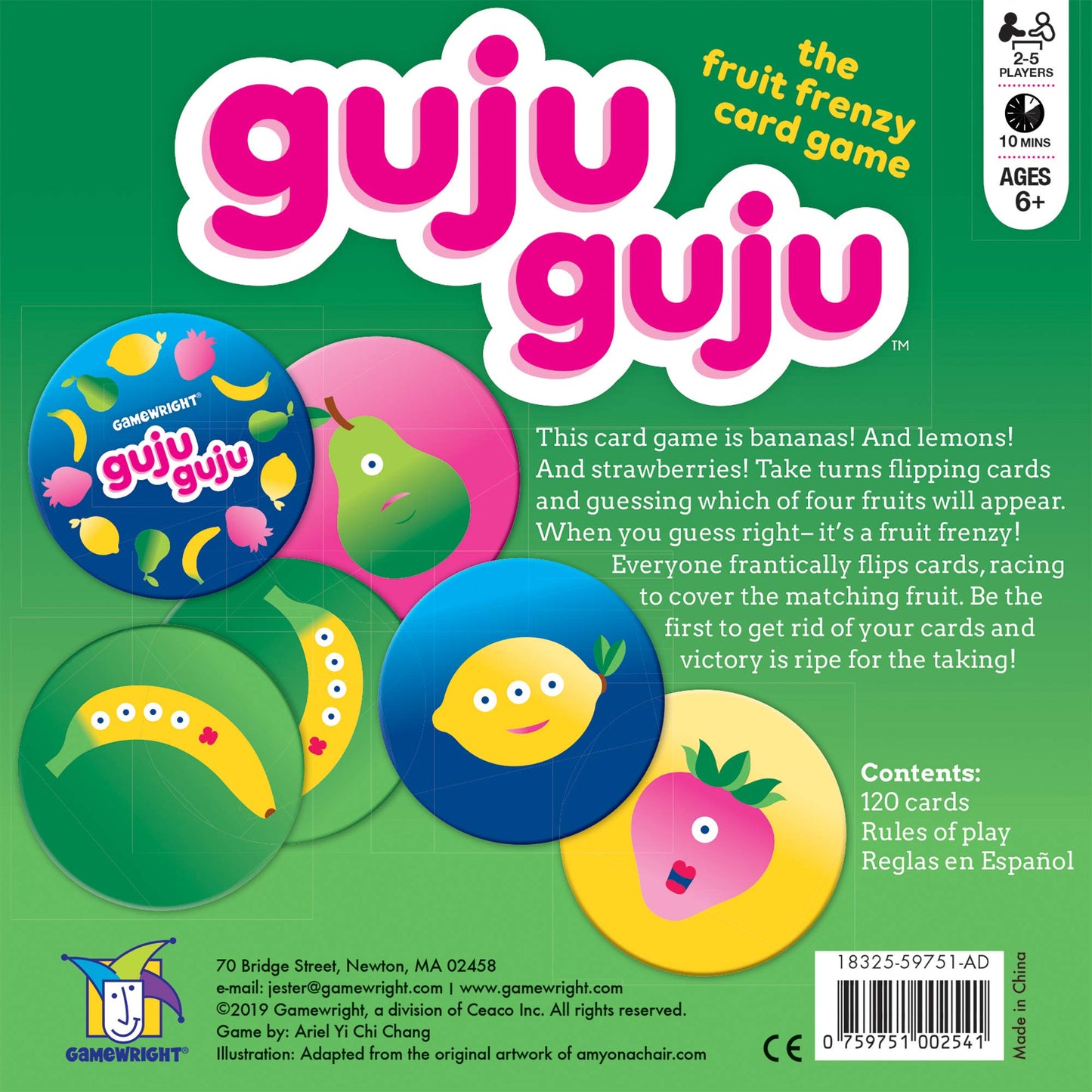 Gamewright Guju Guju - The Fruit Frenzy Card Game Multi-Colored, 5'