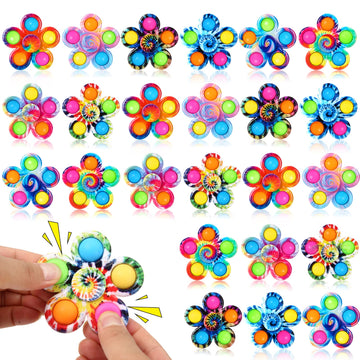 Scione 24 Pack Party Favors Fidget Spinners For Kids 4-8 8-12, Goodie Bags Stuffers For Kids 3-5, Pop Fidget Toys Bulk Classroom Prizes For Girls Boys, Toddler Birthday Party Return Gifts