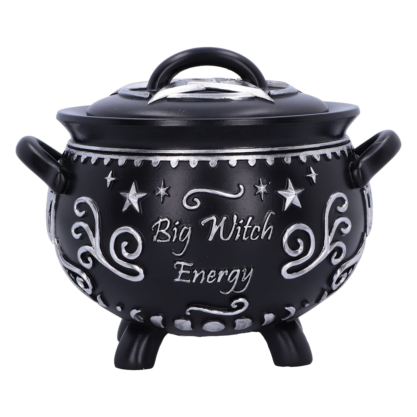 Nemesis Now Big Witch Energy Cauldron Box 15.4Cm, Resin, Black, Halloween Giftware Collection, Halloween Witch'S Cauldron Box, Witchcraft Giftware, Storage Box, Cast In The Finest Resin, Hand-Painted