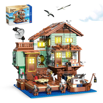 Hsanhe Fisherman'S Wharf House Mini Bricks Building Kit, Ideas Creative Architecture Building Toys Birthday Gift For Adult Boys 
