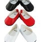 American Fashion World Red  White  and Black Flats for 18-Inch Dolls | 3 Pack | enhanced Quality & Trendy Design | Dolls Shoes | Shoe Fashion for Dolls for Popular Brands