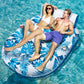 JCLEAL Pool Floats mature-themed 2 Person Inflatable Tanning Pool Lounger Extra Large River Rafts Heavy duty Water Floaties Chair Lounge Recliner with Cupholder Backrest Handles Swimming Toys Party Lake Ocean