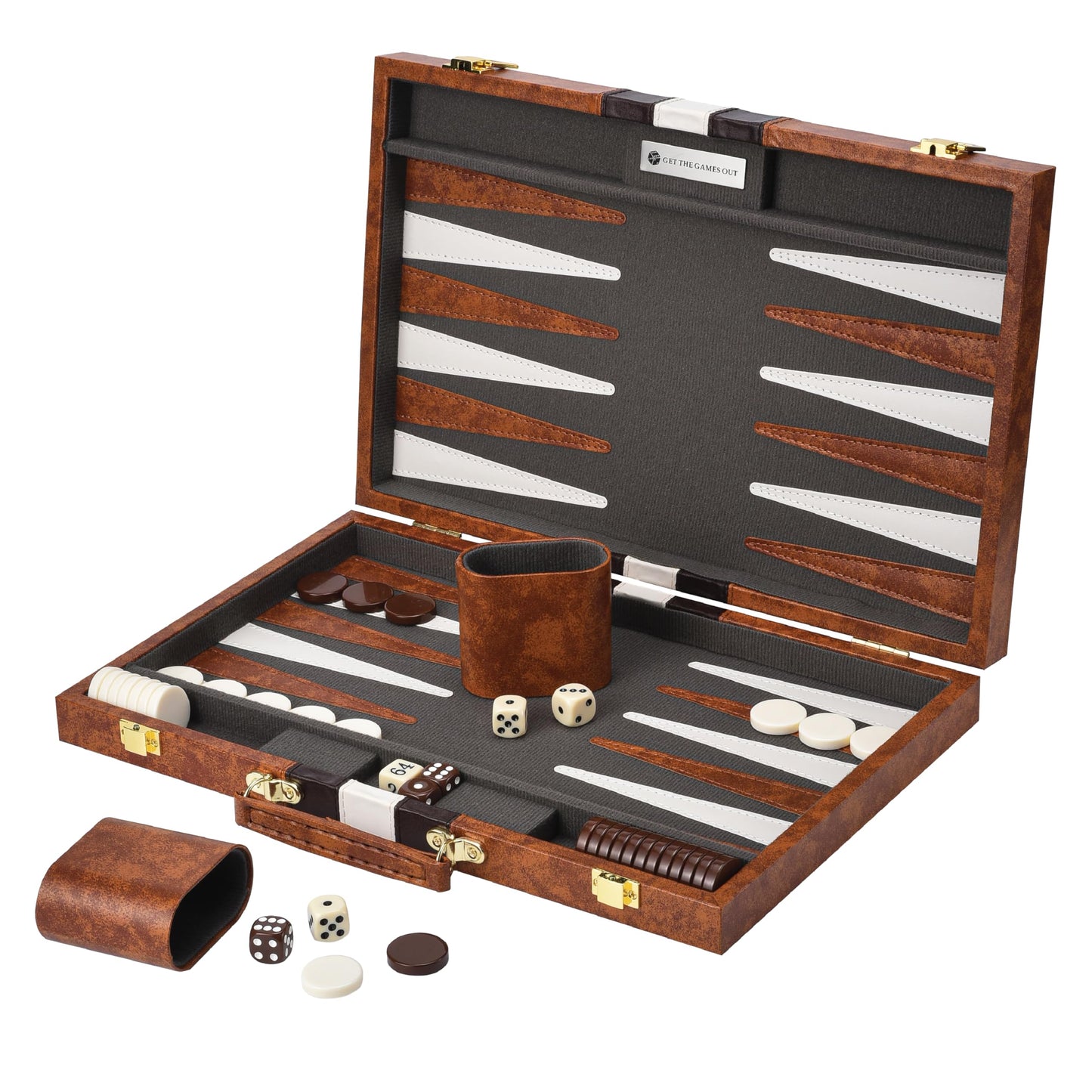 Get The Games Out Top Backgn Set - Classic Board Game Case - 2 Players - Best Strategy & Tip Guide - Available in Small  Medium and Large Sizes (Brown  Medium)