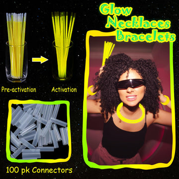 Ilhsty 100 Pk Glow Sticks Bulk Party Favors And Decorations - 8'' Glow In The Dark Party Supplies For Halloween Neon Party Light
