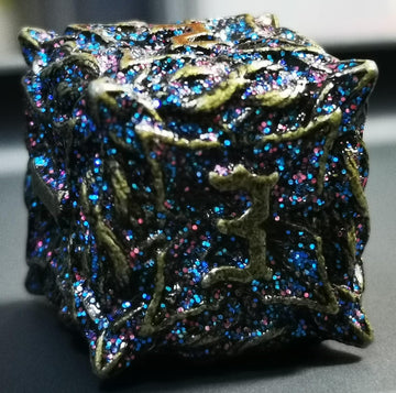 Mjdiceok Metal Flash Magic Vine Leaf Dice Set Dnd 7 Pcs Polyhedral D&D Dice Set Apply To Dunfgeons And Dragons Gift Role Playing
