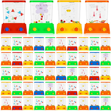 Lewtemi 60 Pcs Water Ring Toss Handheld Game Bulk Retro Pastime Games Handheld Toys Party Favor Basketball Fun Gifts, Without Water(Cute)