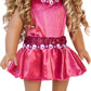 Ice Skating Girl - 4 Piece Ice Skating Outfit For 18 Inch Doll - Pink Leotard With Skirt, White Warmup Sweater And White Ice Skates - 18 Inch Doll Clothes (Doll Not Included)