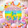 Laventy 57 Pcs Rainbow On Cloud 9 Balloons On Cloud 9 Birthday Decoration On Cloud 9 Cake Topper Nine Years Old Birthday Balloon On Cloud 9 Party Supplies Cloud Balloon