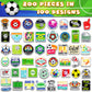Wakemoodei Soccer Stickers 200Pcs Soccer Sports Stickers For Boys, Waterproof Vinyl Stickers For Water Bottles, Kids Stickers So