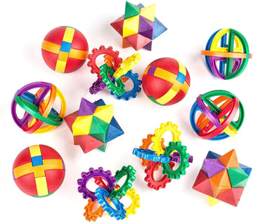 Neliblu Party Favors For Kids, 12 Set (8.82 X 6.69 X 2.91) Fun Puzzle Balls - Goody Bag Fillers-Treasure Box Prizes For Classroom,Fidget Brain Teaser Puzzles Clear Instructional Videos Included