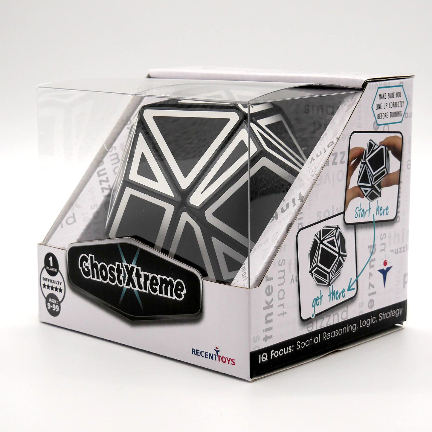 Project Genius Ghost Xtreme 3x3 Speed Cube - Multi-Color Plastic Puzzle for Brain Teasers & One-Player Games - Model M5109