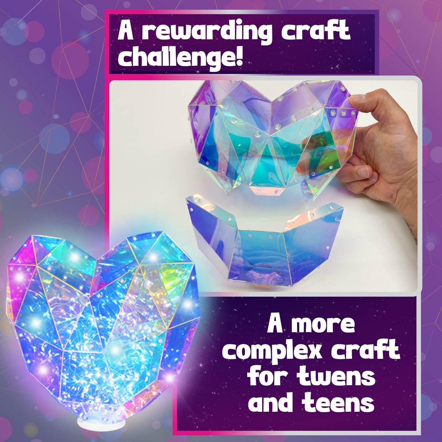 PRISMIC 3D Light DIY Kits for Girls - Crafting Kits for Girls Ages 8-12, Birthday Gifts for 8 9 10 11 12 Year Old Girls Gifts fo