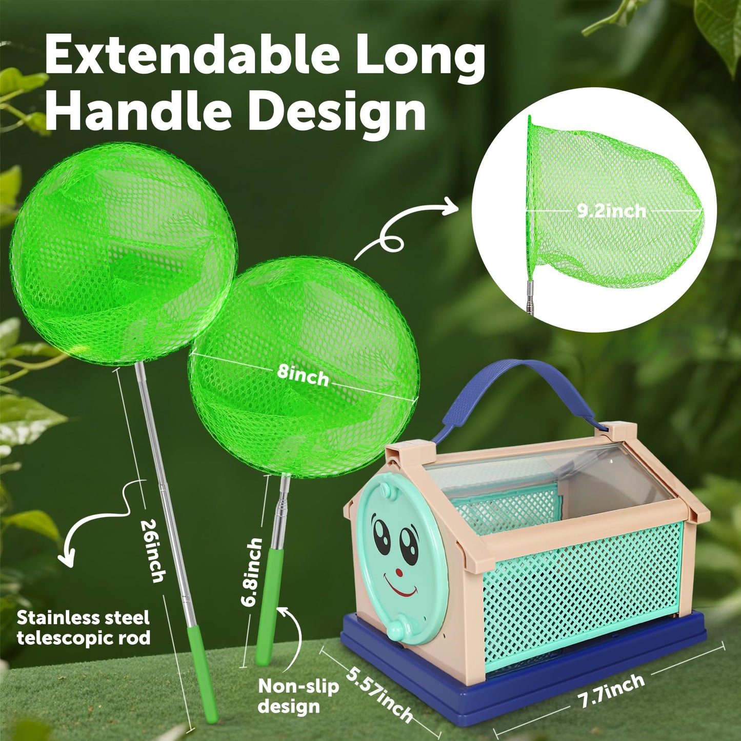 Kids Bug Catcher, Bug Catching Set With Butterfly Net, Insect Toys Collection Box, Insect Habitat, Kids Adventure Set Outdoor To