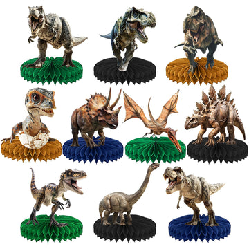 DTOFOOT 10 Pcs Dinosaur Party Decorations, Dinosaur Birthday Decorations Dinosaur Centerpieces for Birthday Party 3D Dino Honeyc