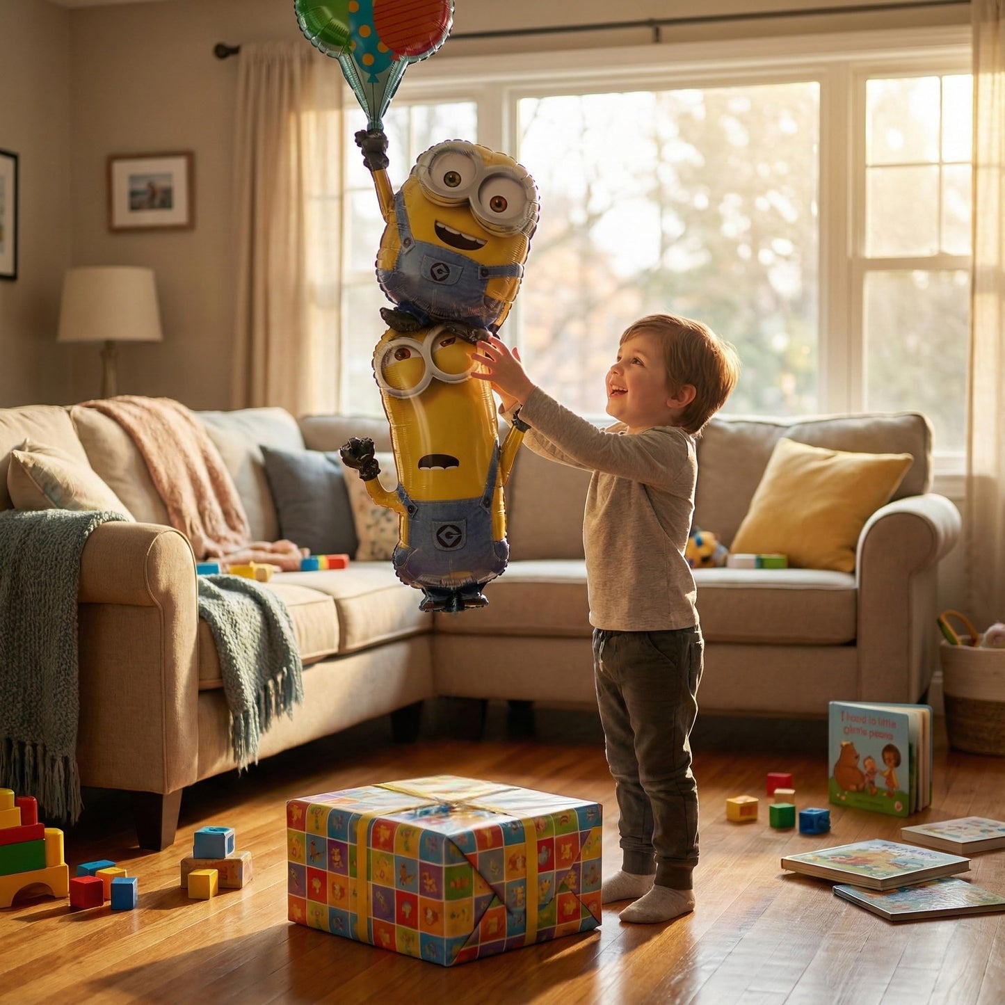 Anagram Minions Stacker Balloon - 61" Rubber - Blue, Yellow, Orange, White - Model 10118429