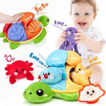Hahaland Baby Toys For Babies 6-12 Months - Baby Toys Stuffed Animals Soft Crinkle Sensory Toys For 0-6 6-12 Months Old Toddlers 1 Year Old Boy Birthday Gift For Baby Boys Girs Toy
