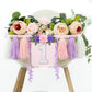 HODIHIWI Handmade Wildflower 1st Birthday High Chair Banner Purple Pink Floral Theme Party Decoration For Girls Wall Hangings De