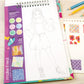 Make It Real Fashion Design Sketchbook Kit For Girls - Blooming Creativity Set With Stencils, Puffy Stickers, Design Guide - Unleash Fashion Talent, Develop Skills, For Kids Ages 6