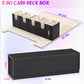 Uaono Card Deck Box With Dice Tray For Mtg, 5 In 1 Card Deck Case Holds 800+ Unsleeved Cards, Strong Magnet Card Organizer Compatible With Yugioh Tcg Sports Cards (Black Gold)