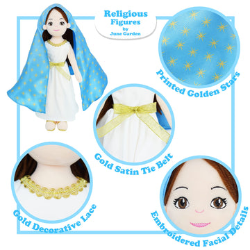 June Garden 14'' Plush Religious Figure - Blessed Virgin Mary And Baby Jesus Playset