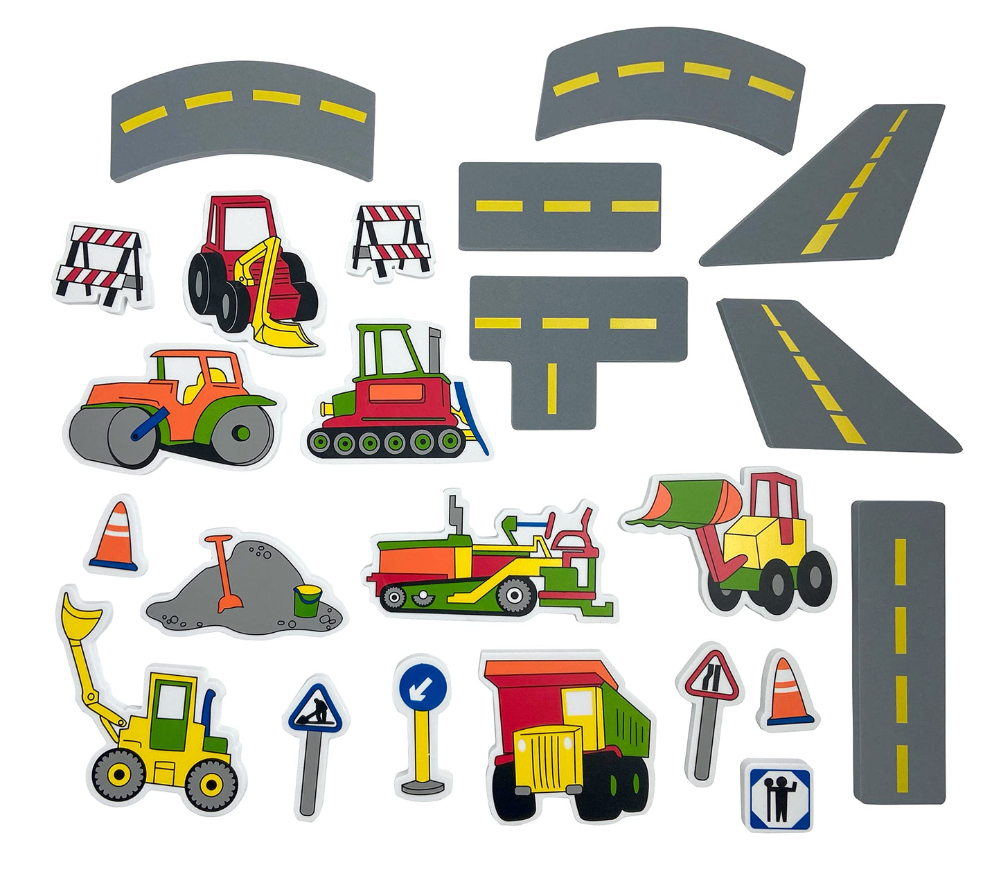 Edushape Magic Creations Foam Sticker Imaginative Bath Tub Activity Play Set, Road Construction